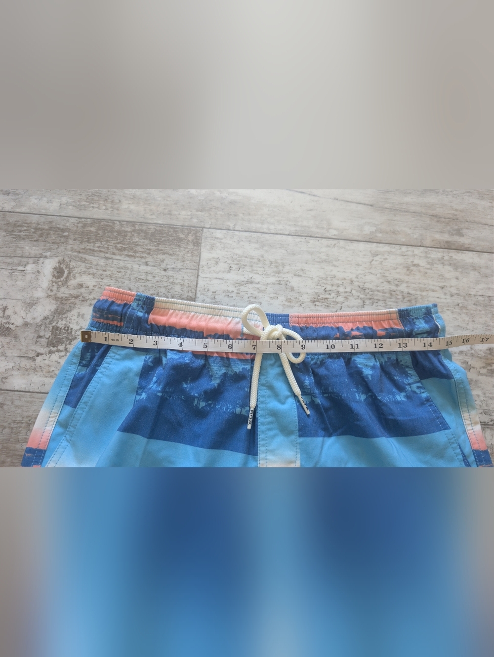 RSQ Men’s Blue & Coral Swim Shorts - Picture 5 of 6